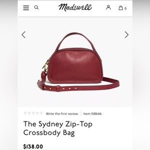 Madewell zip top crossbody purse without cross body strap